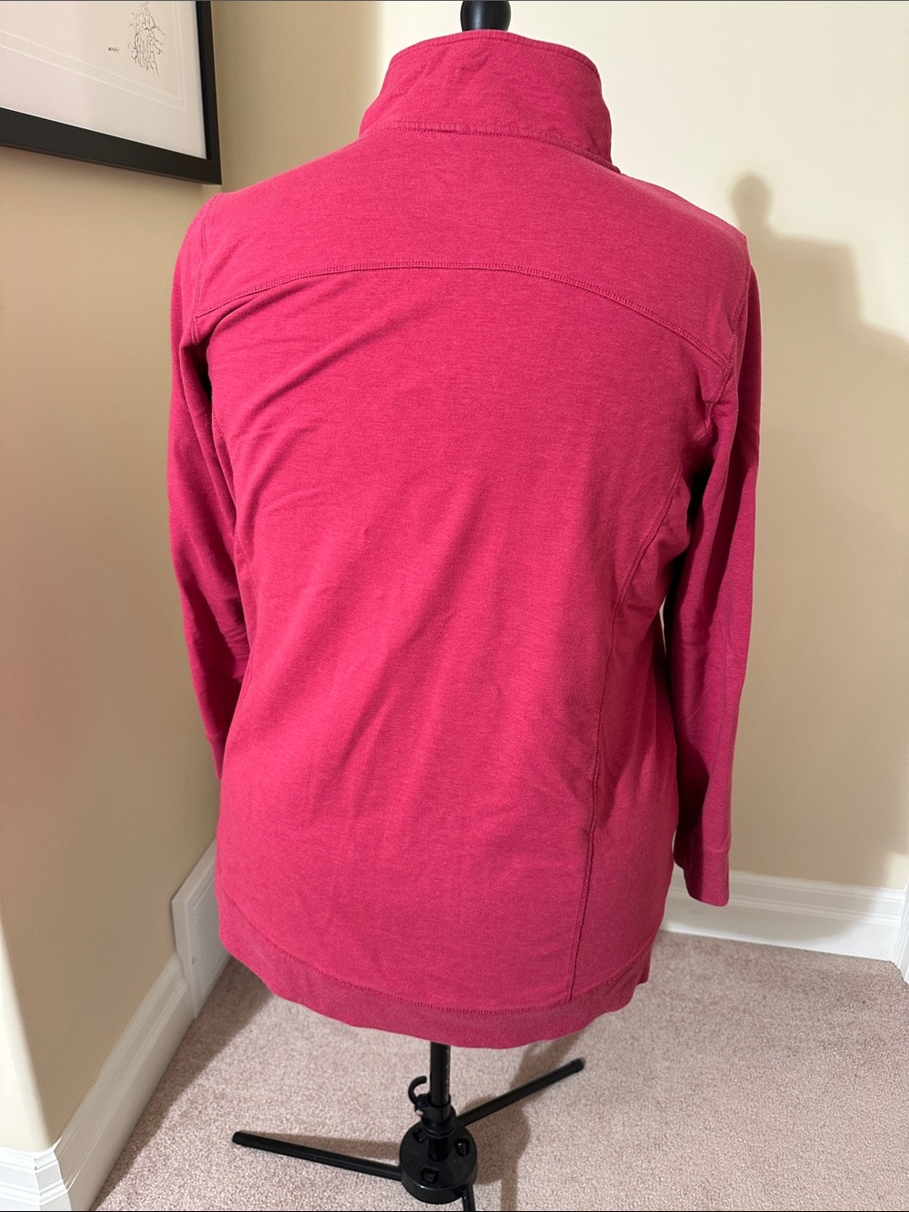 Full-Zip Crew Sweatshirt in Raspberry - Picture 3 of 13